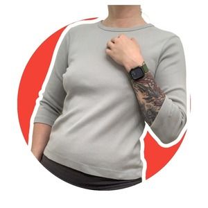 Vintage 90s Y2K Ralph Lauren Plaid Label Womens Fits Like Medium 3/4 Sleeves Top